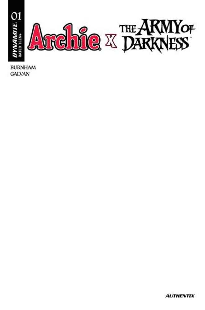Archie X Army Of Darkness #1 Cover F Blank Authentix Variant