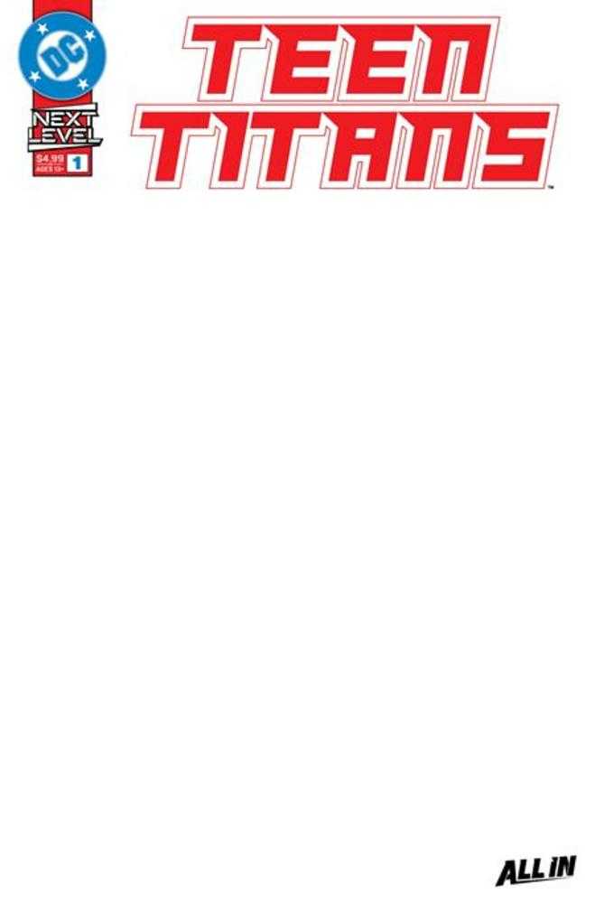 Teen Titans #1 Cover E Blank Card Stock Variant