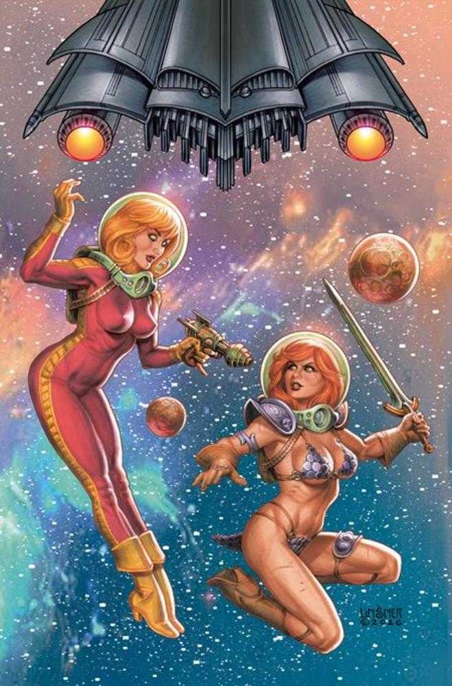 Red Sonja Barbarella #1 Cover G Joseph Michael Linsner Foil Full Art Variant
