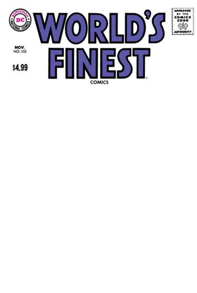 Worlds Finest Comics #153 Facsimile Edition Cover B Blank Card Stock Variant