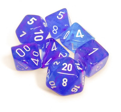 Chessex Dice - Nebula Aura/White