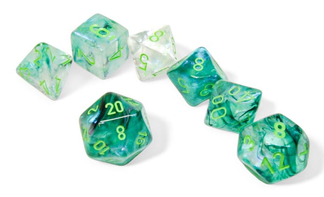 Chessex Dice - Borealis Kelp/Light Green