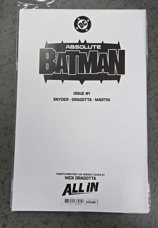 Absolute Batman #1 4th Print Cover E 1:25 Nick Dragotta Inks Card Stock Variant