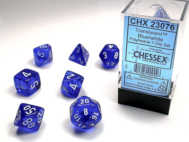 Chessex Dice - Translucent - Blue/White