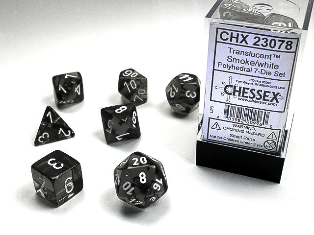 Chessex Dice - Translucent - Smoke/White