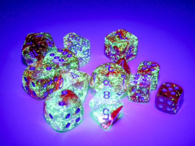 Chessex Dice - Luminary Nebula - Red/Silver