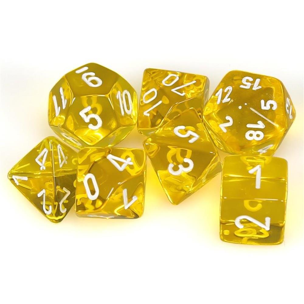 Chessex Dice - Translucent - Yellow/White