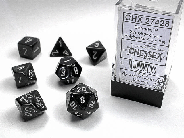 Chessex Dice - Luminary Borealis - Light Smoke/Silver
