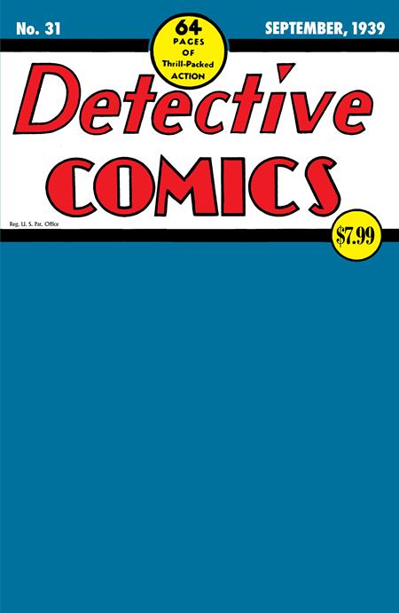 DETECTIVE COMICS #31 FACSIMILE EDITION CVR C BLANK CARD STOCK VAR