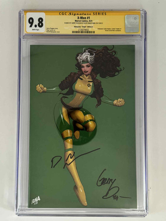 [Double Signed by David Nakayama | Gerry Duggan] X-Men #1 CGC 9.8 Yellow Label Exclusive Virgin Color Bleed Var