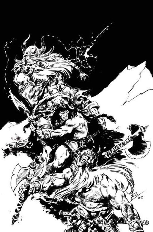 Conan The Barbarian #25 Cover I Inc 1:5 Roberto De La Torre Black & White Variant (Mature)