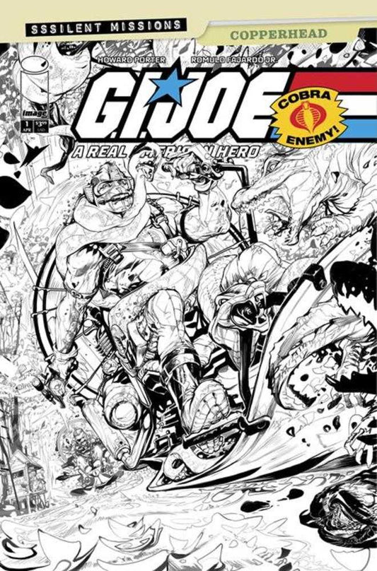 G.I. Joe A Real American Hero Sssilent Missions Copperhead #1 (One Shot) Cover C 1 in 10 Howard Porter Black & White Variant