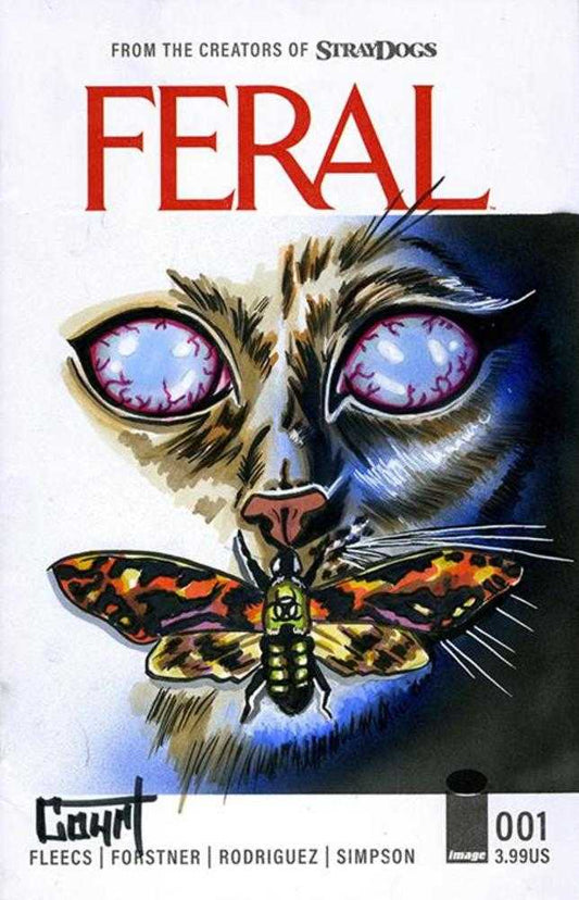Df Feral #1 Blank Variant Signed And Remarked With A Silence Of The Lambs Homage Sketch By Jessica Court