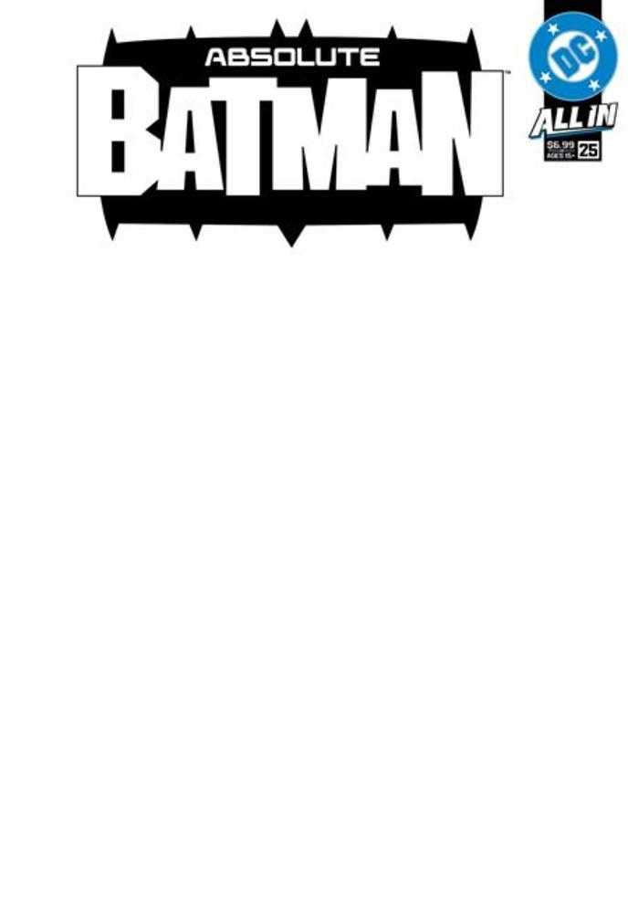 Absolute Batman #25 Cover E Blank Card Stock Variant