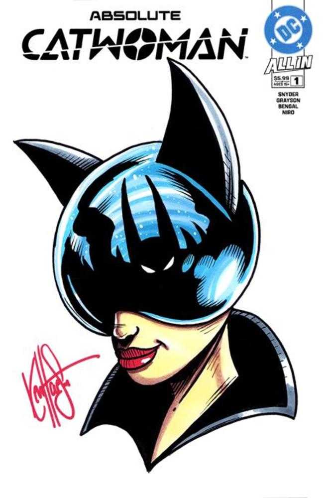 Df Absolute Catwoman #1 Blank Variant Signed And Remarked By Ken Haeser