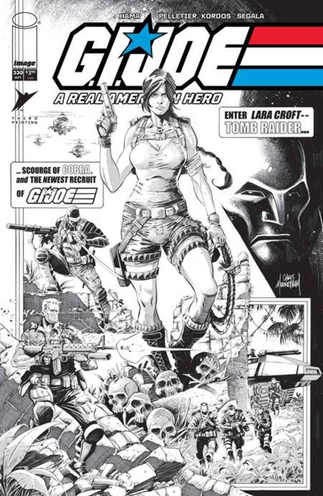 G.I. Joe A Real American Hero #330 3rd Printing Cover B Chris Mooneyham Black & White Variant