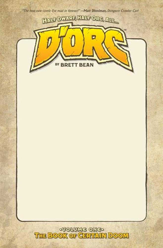 Dorc TPB Volume 01 2nd Printing Direct Market Exclusive Blank Sketch Cover