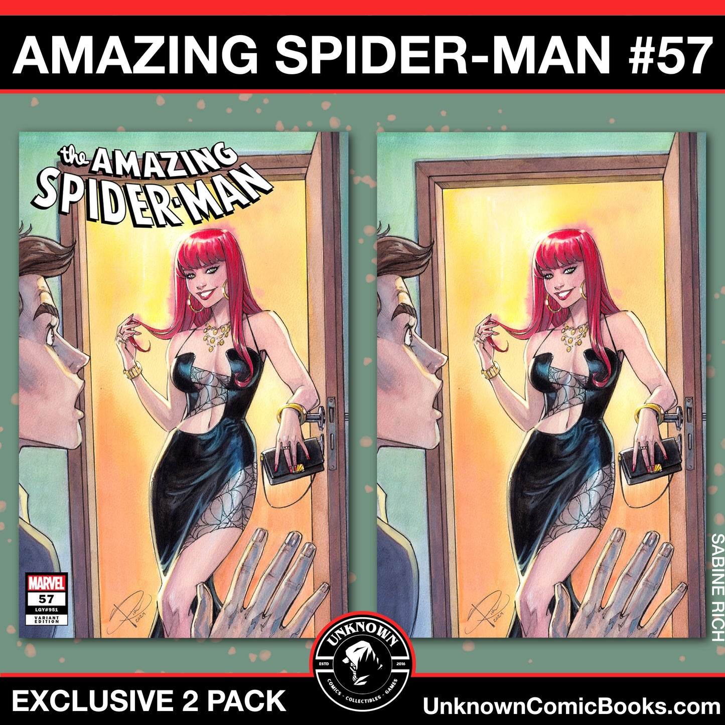 [2 Pack] Amazing Spider-Man #57 Unknown Comics Sabine Rich Exclusive Var (09/11/2024)