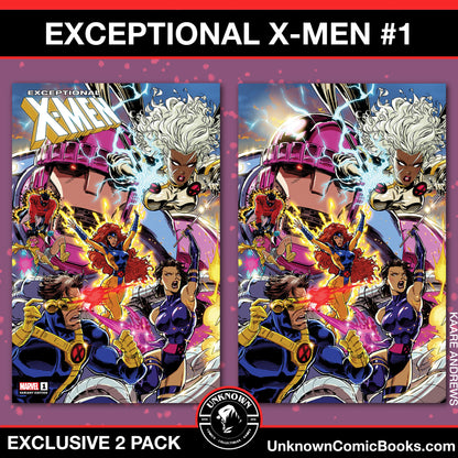 [2 Pack] Exceptional X-Men #1 Unknown Comics Kaare Andrews Exclusive Connecting Var (09/04/2024)