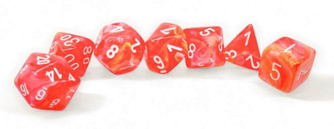 Chessex Dice - Festive Dahlia/White