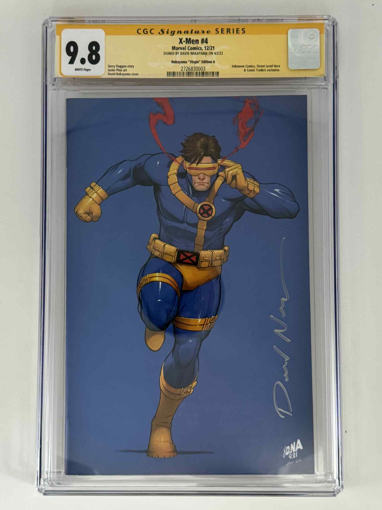[Signed by David Nakayama] X-Men #4 CGC 9.8 Yellow Label Exclusive Virgin Color Bleed Var