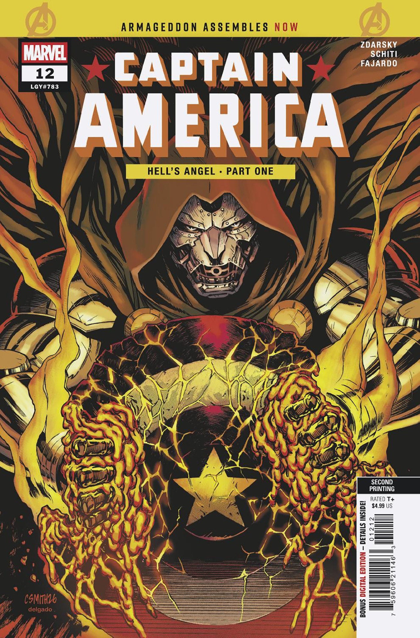 Captain America #12 Cory Smith 2nd Printing Variant [Arm]