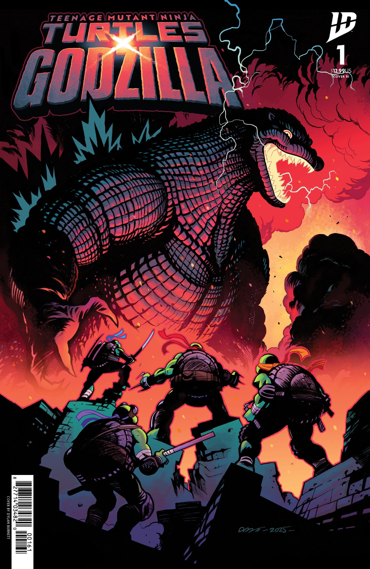 Teenage Mutant Ninja Turtles X Godzilla #1 Variant Ri (25) Foil (Burnett)