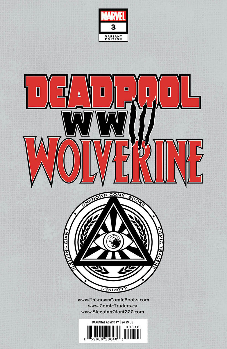 DEADPOOL & WOLVERINE: WWIII #3 UNKNOWN COMICS TYLER KIRKHAM VIRGIN EXCLUSIVE  VAR (07/24/2024)