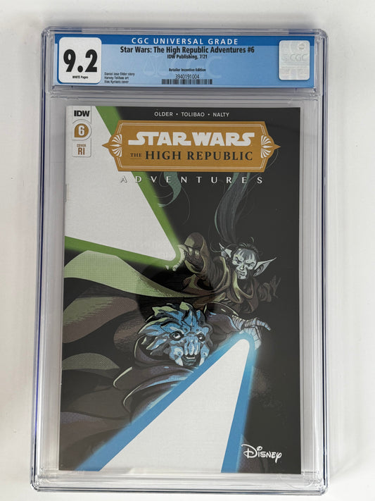 STAR WARS THE HIGH REPUBLIC ADVENTURES #6 RI CGC 9.2 BLUE LABEL [IN STOCK]