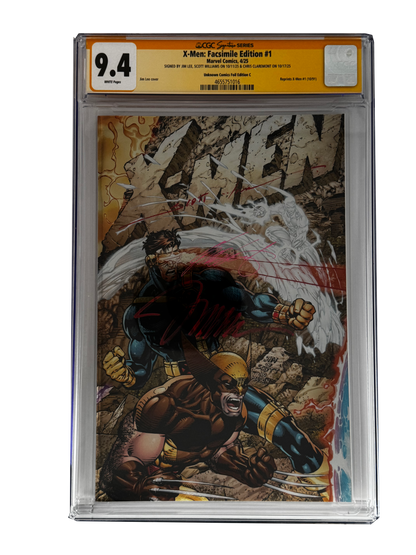 [TRIPLE SIGNED CGC YELLOW LABEL 4 PACK FOIL] X-Men 1991 #1 Facsimile Jim Lee | Claremont |  Williams Cover Var [Set #1]