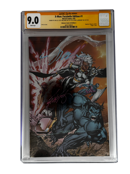 [TRIPLE SIGNED CGC YELLOW LABEL 4 PACK FOIL] X-Men 1991 #1 Facsimile Jim Lee | Claremont |  Williams Cover Var [Set #4]
