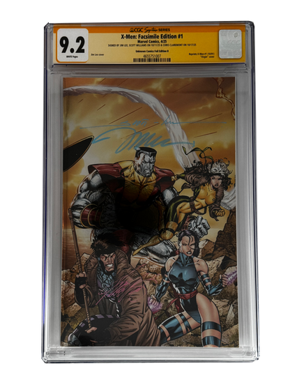 [TRIPLE SIGNED CGC YELLOW LABEL 4 PACK FOIL] X-Men 1991 #1 Facsimile Jim Lee | Claremont |  Williams Cover Var [Set #4]