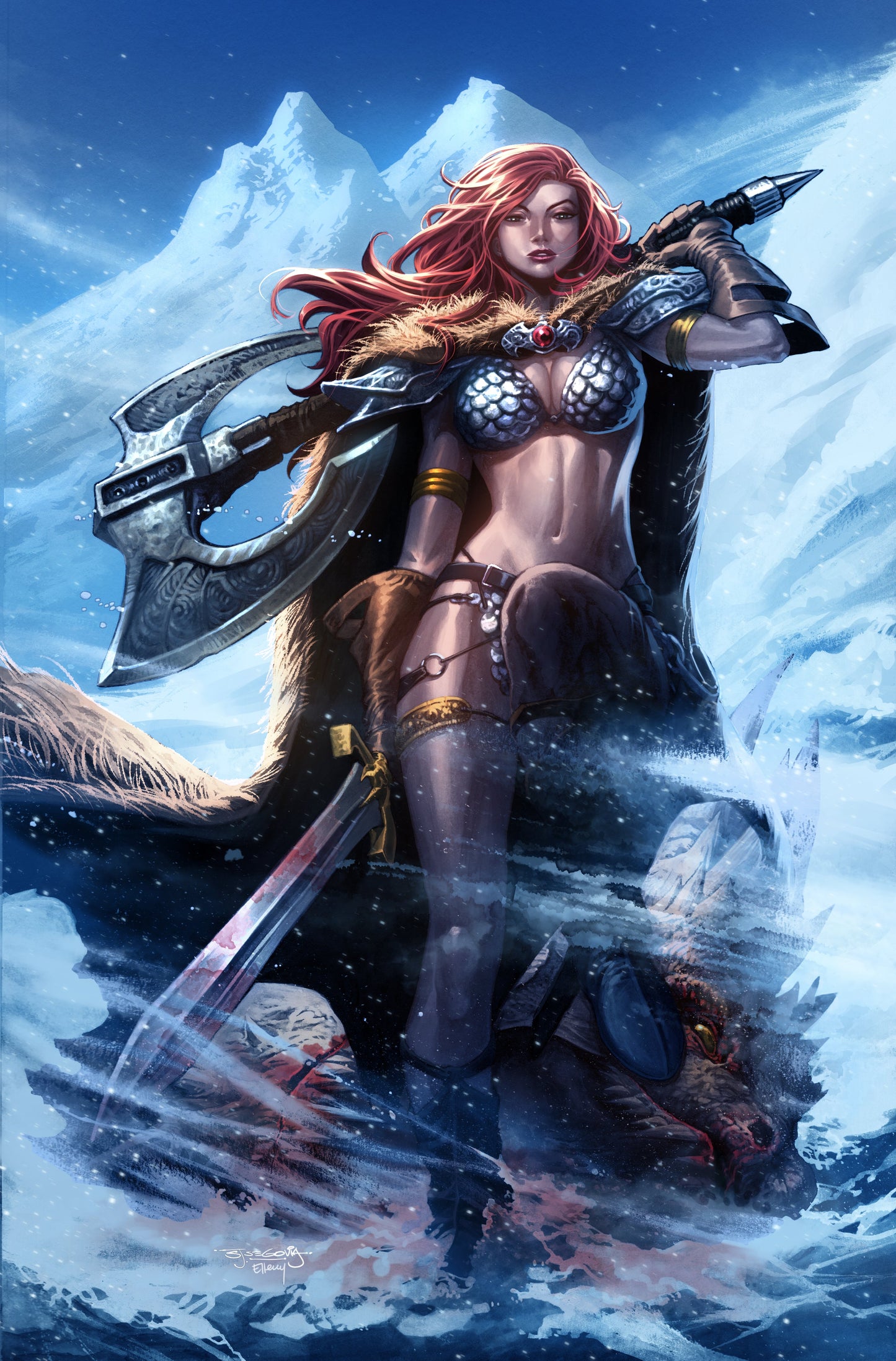 INVINCIBLE RED SONJA #1 UNKNOWN COMICS STEPHEN SEGOVIA EXCLUSIVE VIRGIN VAR (05/05/2021)