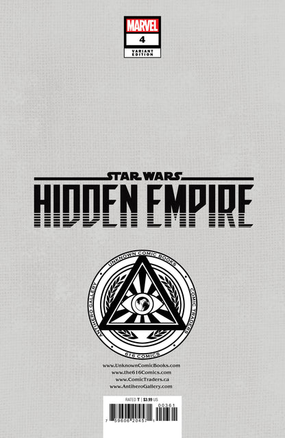 STAR WARS: HIDDEN EMPIRE #4 UNKNOWN COMICS PATCH ZIRCHER EXCLUSIVE VIRGIN VAR (03/01/2023)