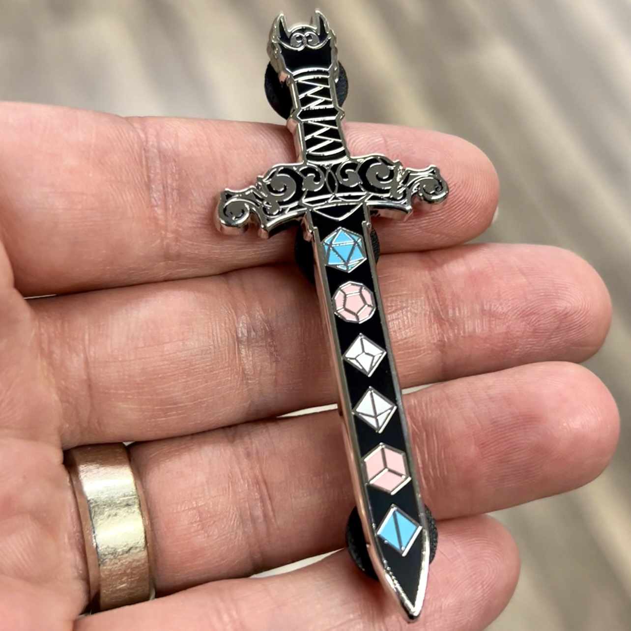 Trans Sword Enamel Pin