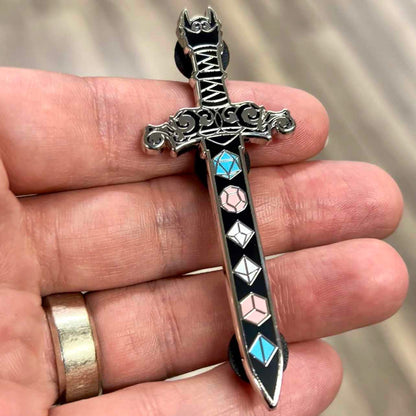 Trans Sword Enamel Pin