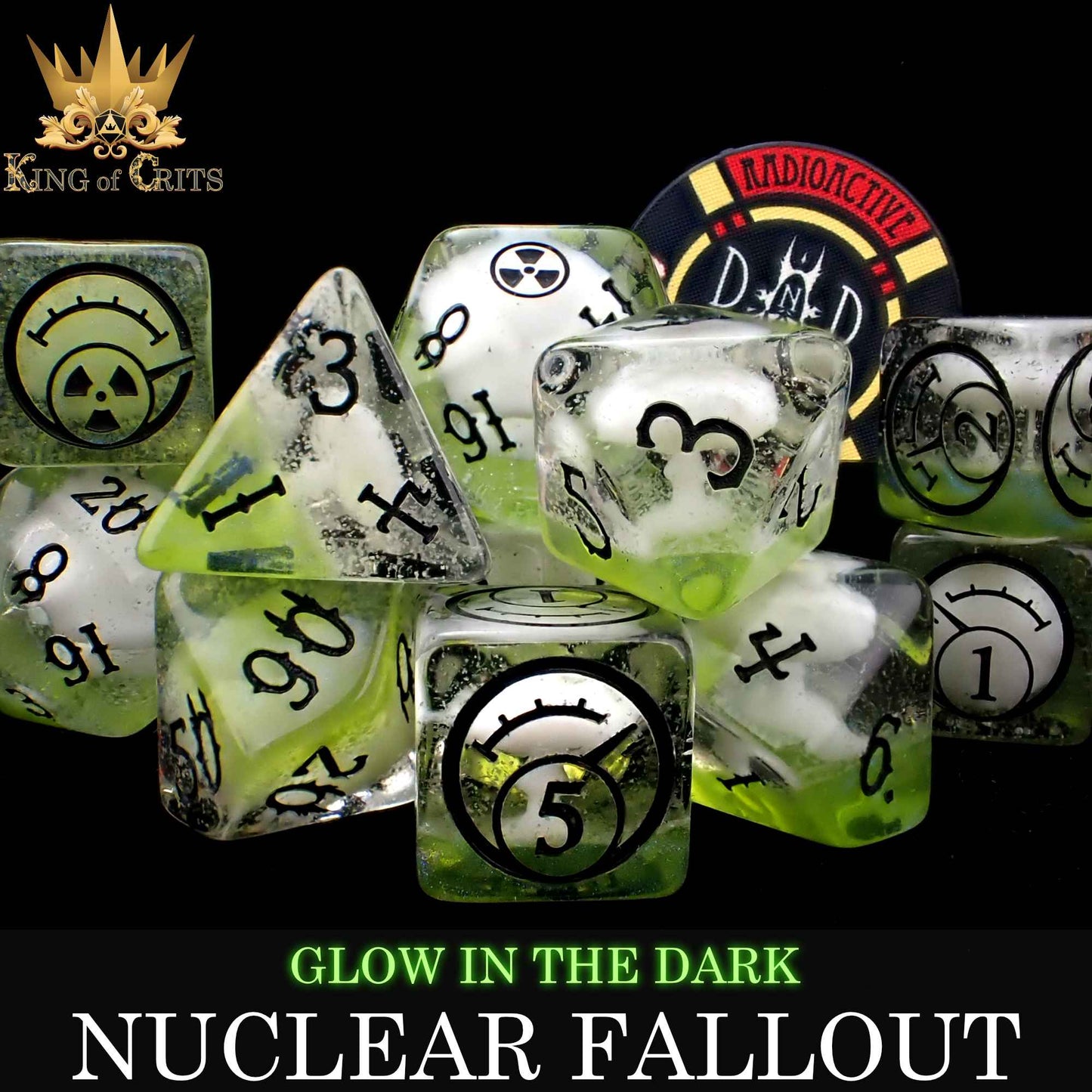 Nuclear Fallout 11 Dice Set (Glow)