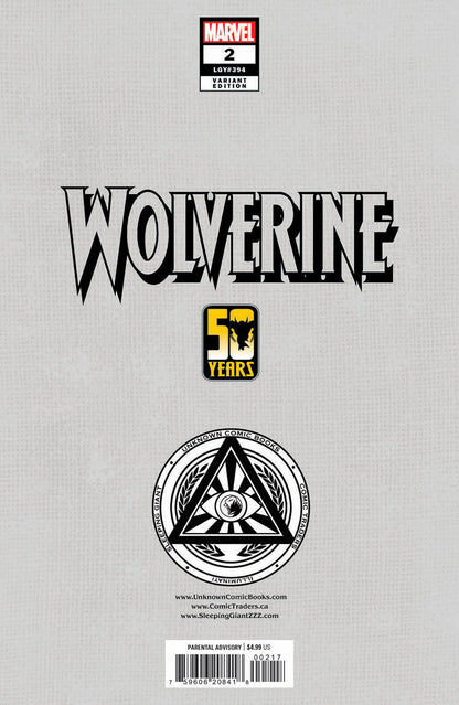 WOLVERINE #2 UNKNOWN COMICS TYLER KIRKHAM CONNECTING COVER EXCLUSIVE VAR (10/16/2024)