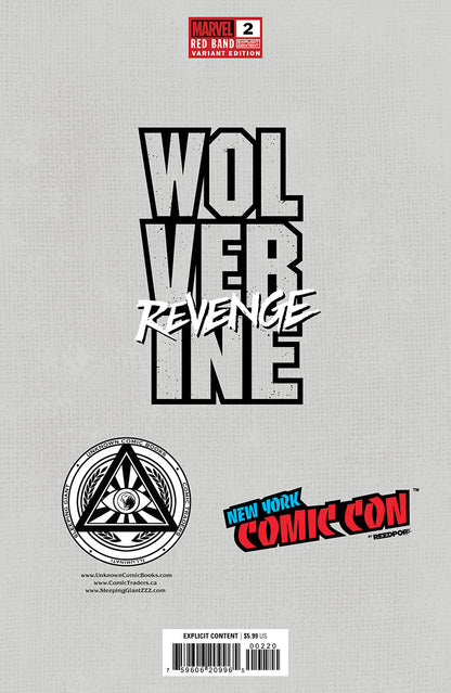 Wolverine Revenge #2 Red Band [Polybagged] Explicit Content Unknown Comics Exclusive Tyler Kirkham Virgin Nycc 2024 Var (10/23/2024)