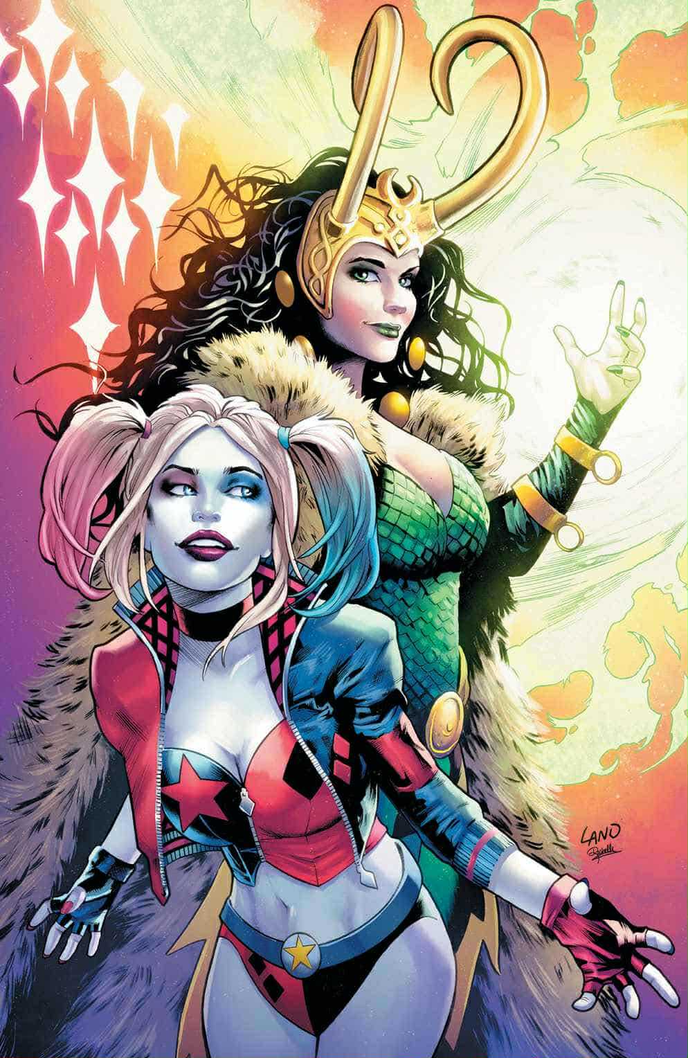 MARVEL DC: DEADPOOL BATMAN #1 GREG LAND EXCLUSIVE VIRGIN VAR  HARLEY QUINN LADY LOKI [09/24/2025]