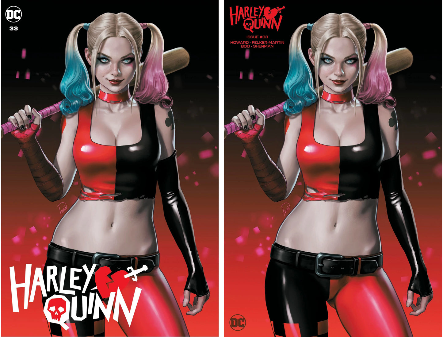 HARLEY QUINN #33 (IVAN TALAVERA EXCLUSIVE TRADE/MINIMAL VARIANT SET)(2023) ~ DC Comics