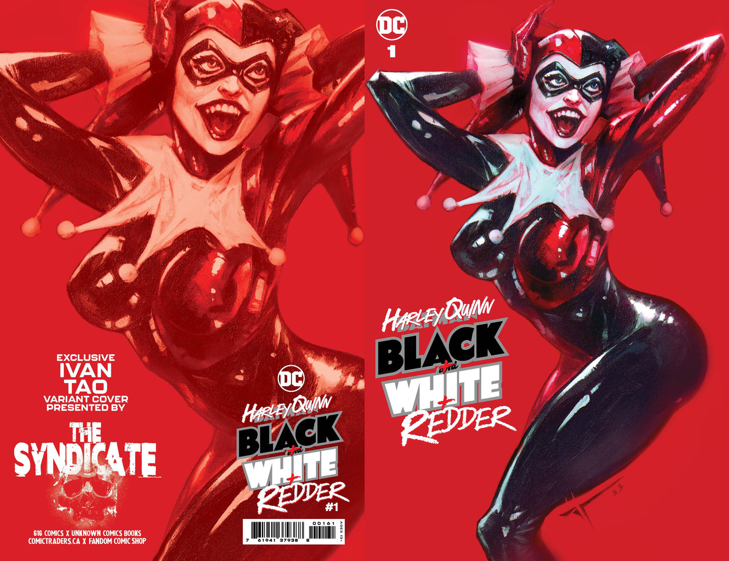 HARLEY QUINN: BLACK WHITE REDDER #1 (IVAN TAO EXCLUSIVE TRADE/MINIMAL VARIANT SET)(2023)