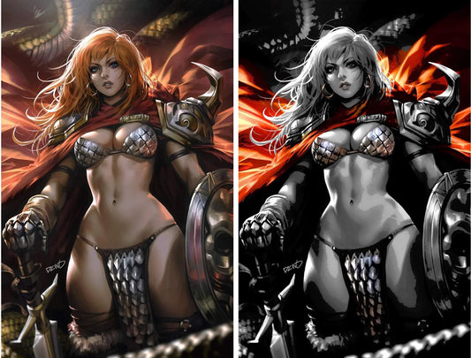 RED SONJA #8 (DERRICK CHEW EXCLUSIVE VIRGIN/COLOR SPLASH VARIANT SET) ~ Dynamite