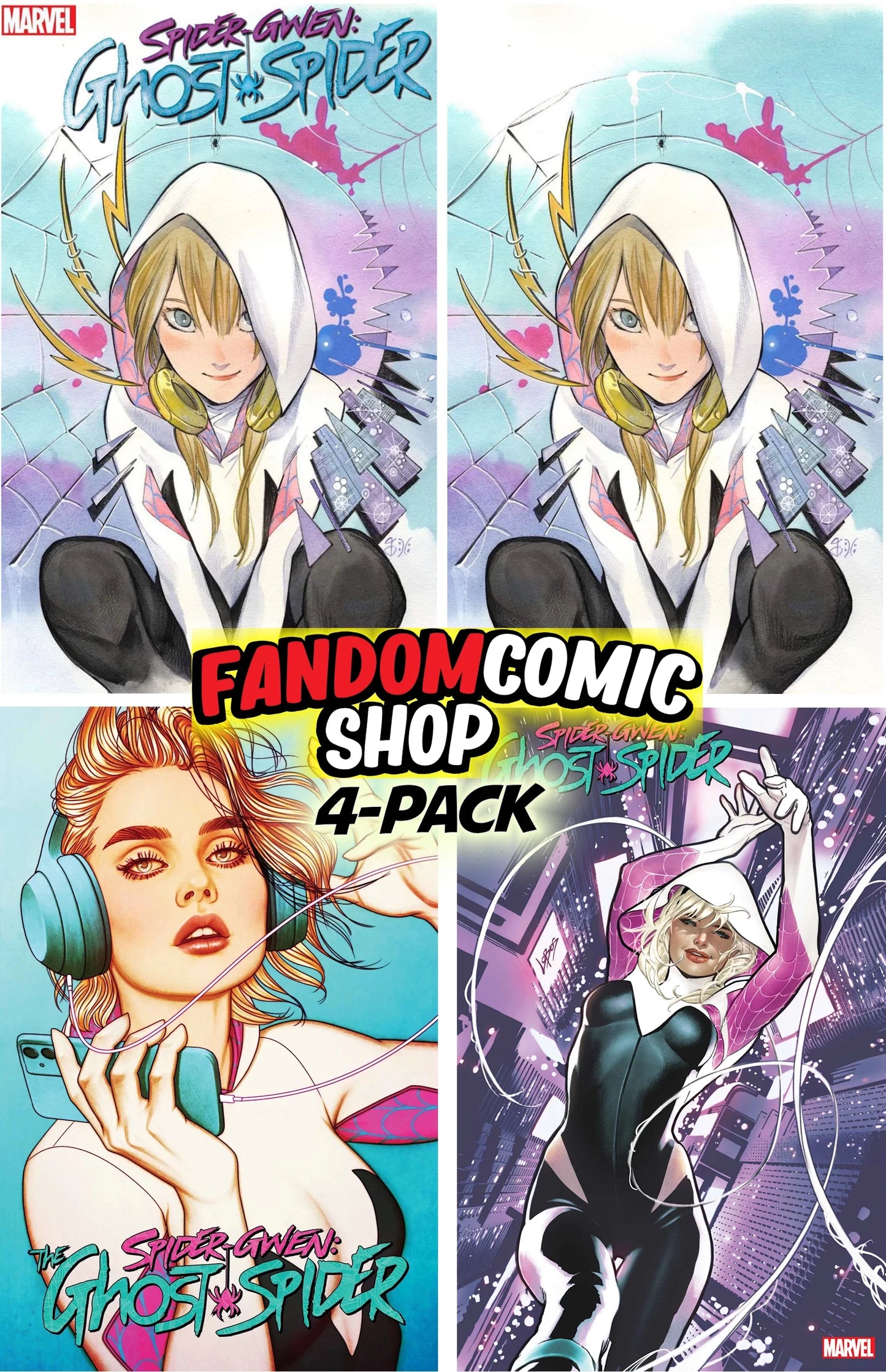 SPIDER-GWEN: GHOST SPIDER #1 (PEACH MOMOKO EXCLUSIVE TRADE/VIRGIN SET + FRISON & LOBOS VARIANTS)