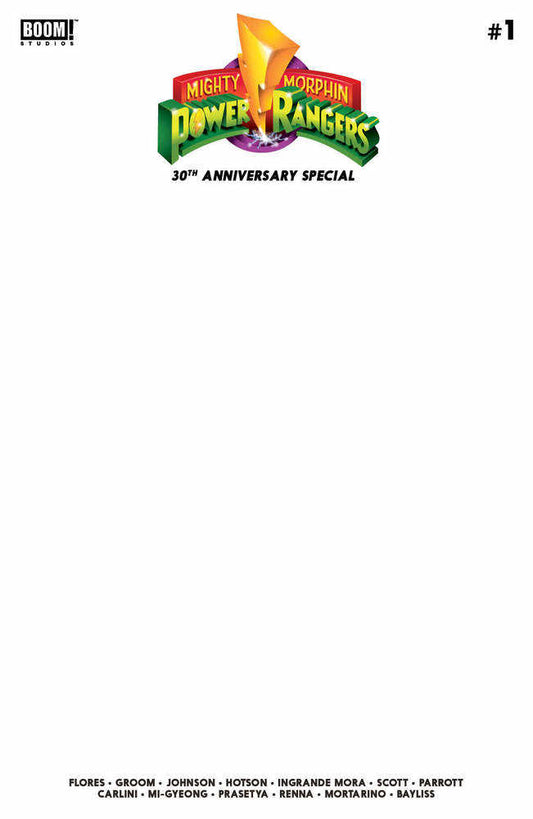 MMPR 30th Anniversary Special #1 Cover E Blank Sketch Variant