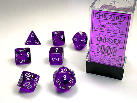 Chessex Dice - Translucent - Purple/White