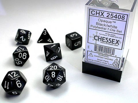 Chessex Dice - Opaque - Black/White