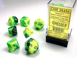 Chessex Dice - Gemini - Green-Yellow/Silver