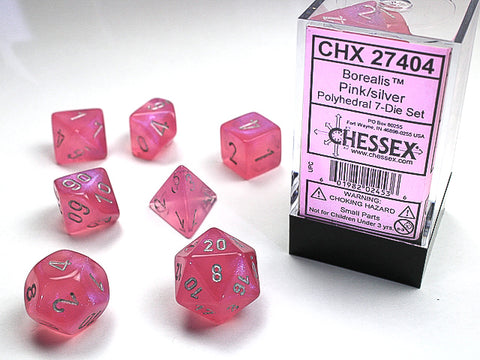 Chessex Dice - Luminary Borealis - Pink/Silver