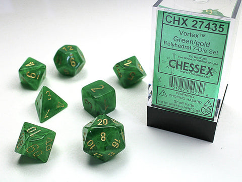 Chessex Dice - Vortex - Green/Gold